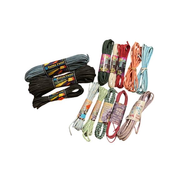 LOT of 13 over 100ft Twisted Paper Ribbon Packs Various Maxwell Wellington craft - Picture 1 of 4